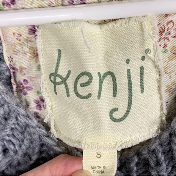 Kenji Sweater‎ Vest Cardigan Fisherman Chunky Gray Cottagecore Sz S Cozy EUC - Picture 6 of 9